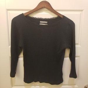 Urban Outfitters Black Fitted 3/4 Sleeve Blouse L